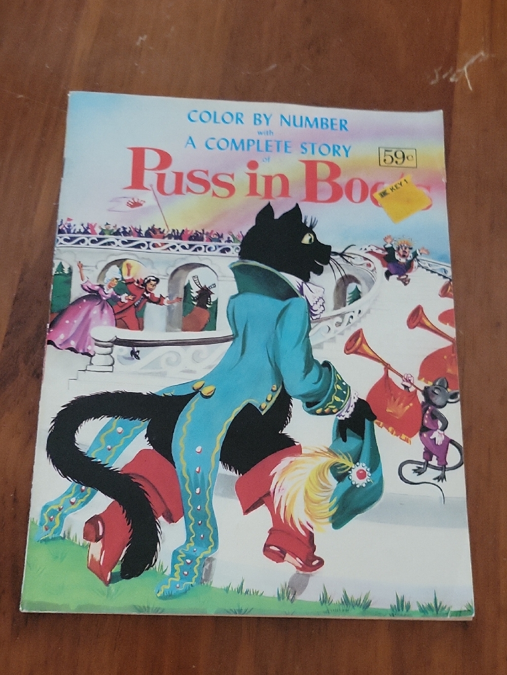 Vintage Puss In Boots Color By Number Coloring Book